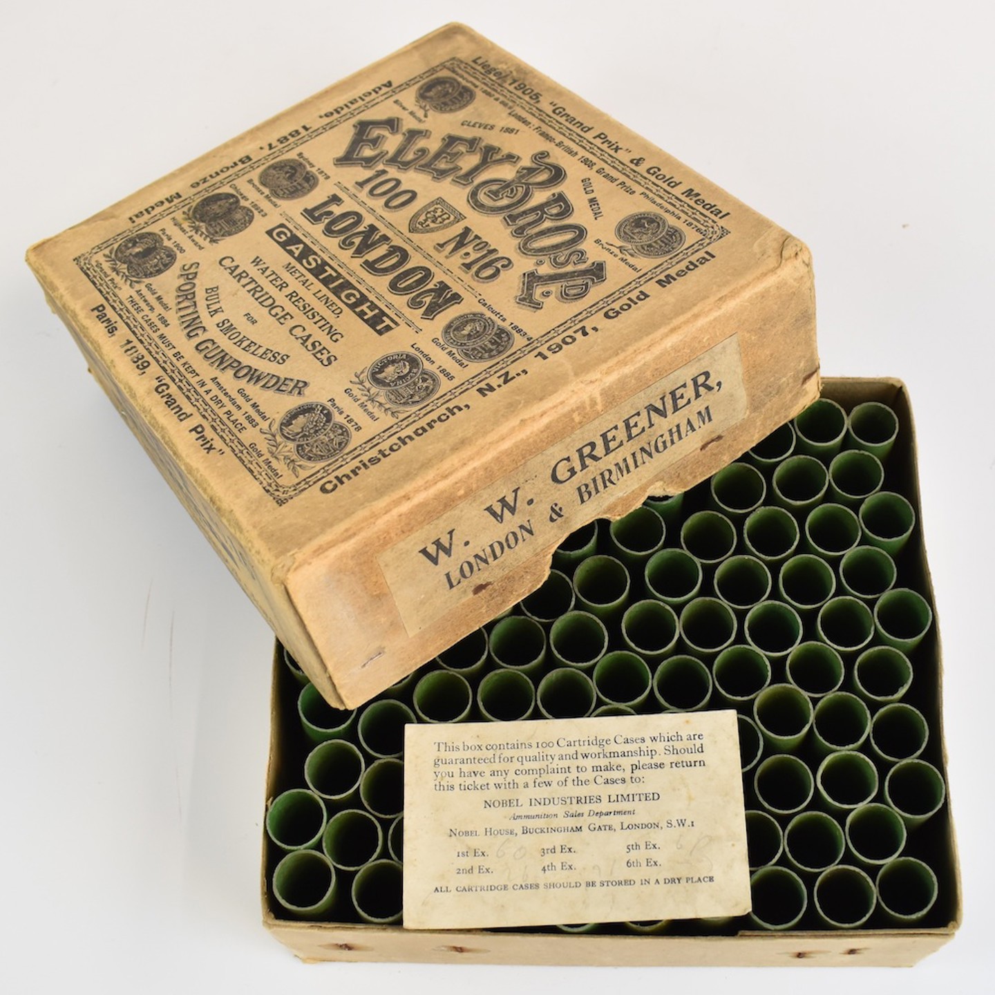 One Hundred Eley Brothers Ltd Gastight Metal Lines Water Resisting Shotgun Cartridge Cases Sold Ś170