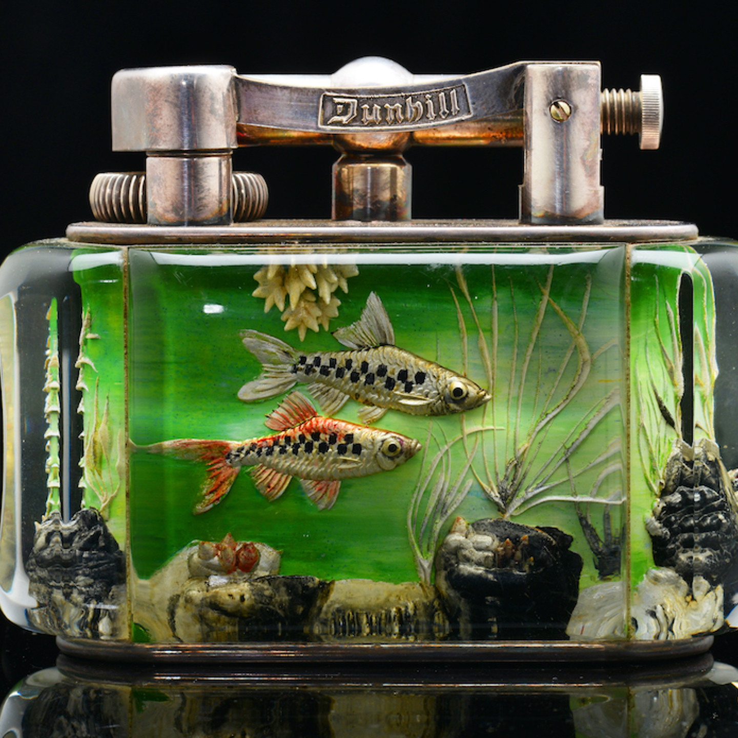 Dunhill Aquarium Half Giant Size Table Lighter. Sold For £2300