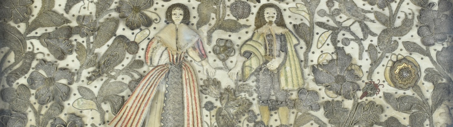 Embroidered clothing with man & woman with floral pattern