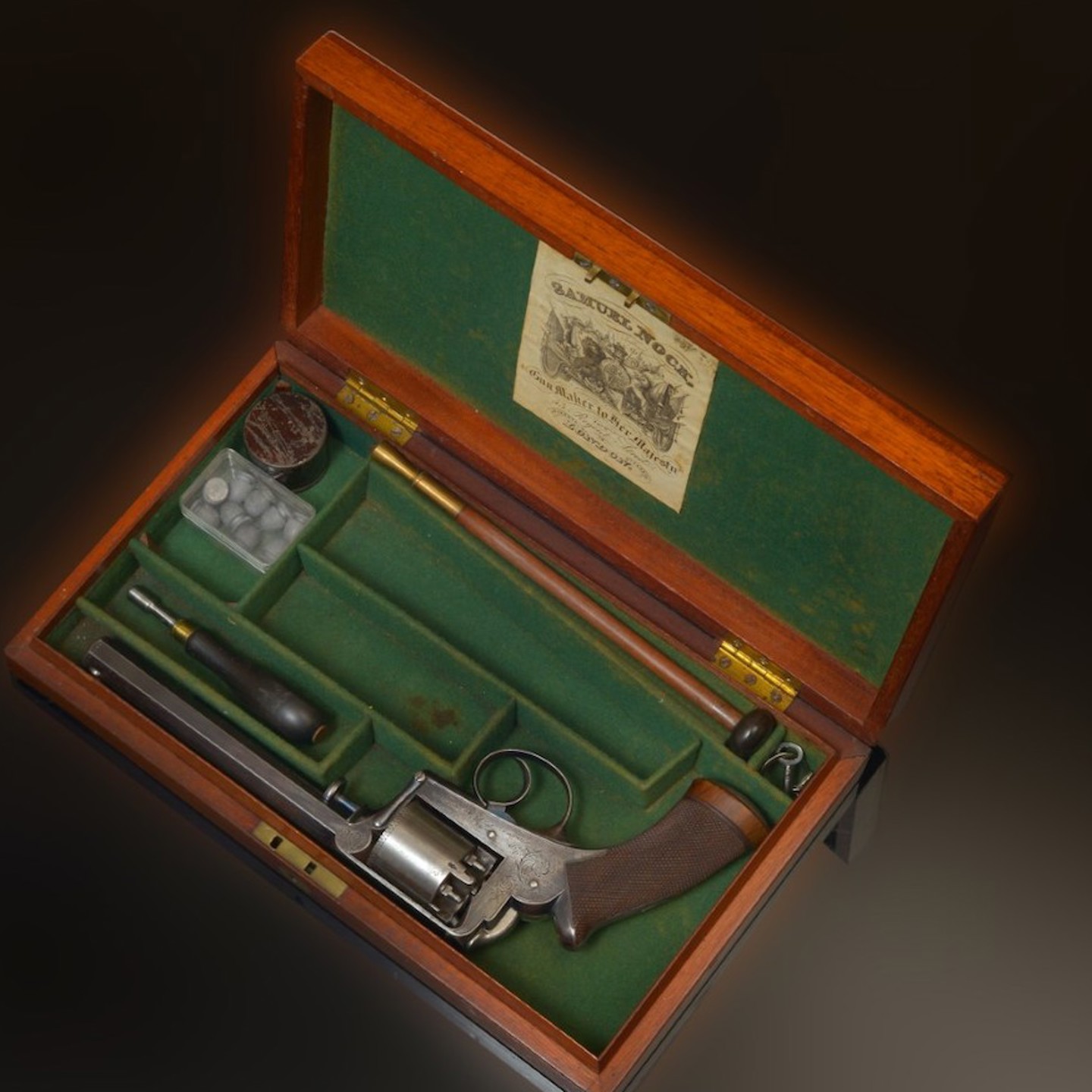 Adams's Patent 54 Bore Five Shot Self Cocking Percussion Revolver For Samuel Nock Of London Sold Ś1,150