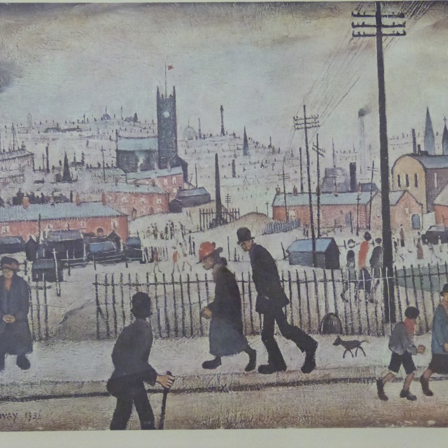 L S Lowry Signed Print View Of A Town Signature In Pencil Lower Right. Sold For Ś2800